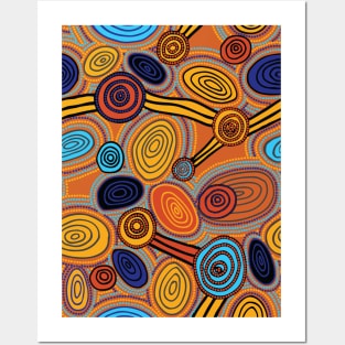 Aboriginal Art - Skipping Stones Repeat Posters and Art